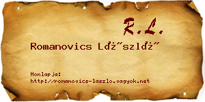 Romanovics László névjegykártya