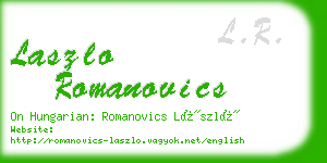 laszlo romanovics business card